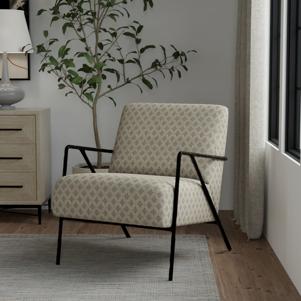 Federal - Blue Abstract & Geometric,Diamonds Upholstery Fabric 54 Inches"