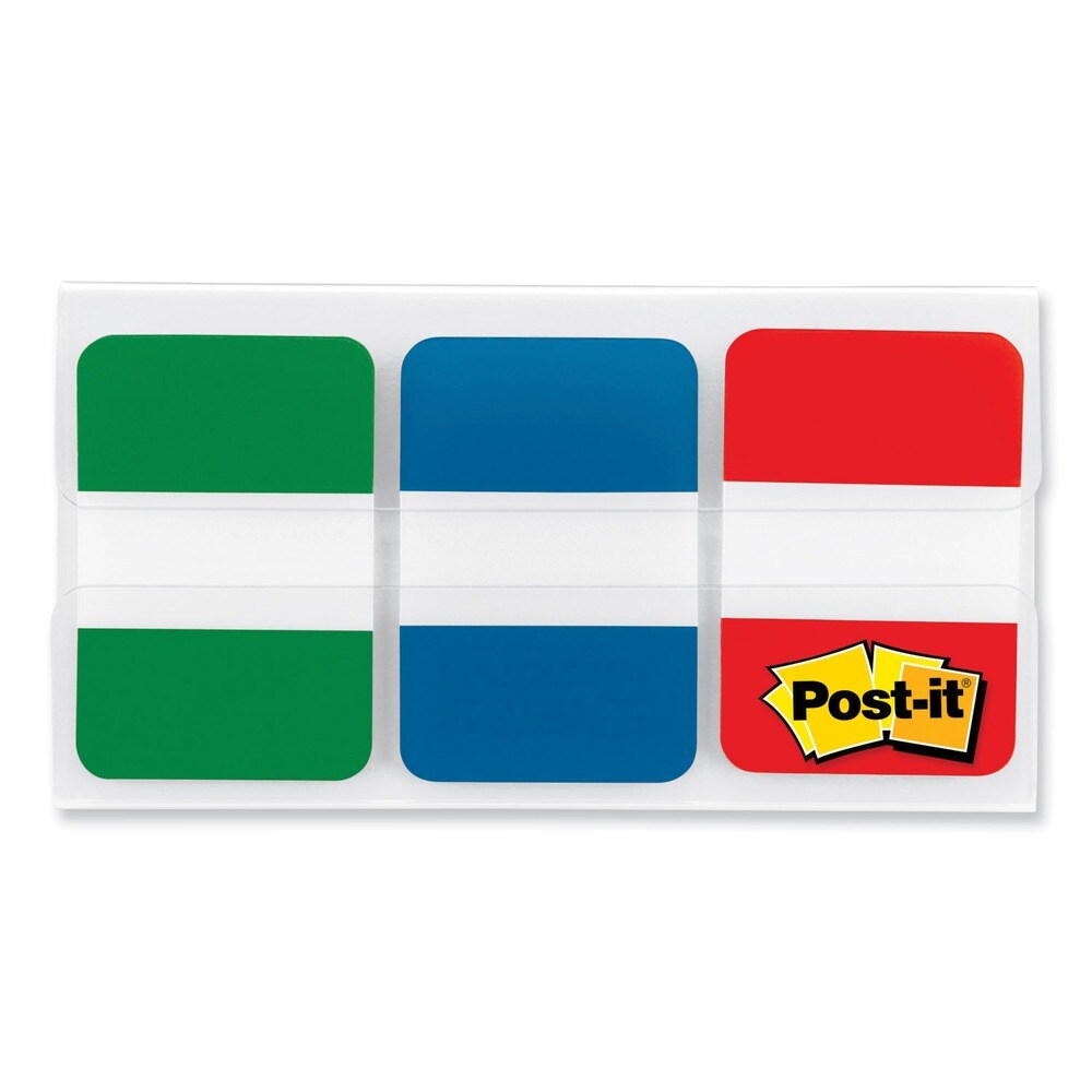 Post-it Tabs 1/5-Cut 1 in. Wide 1 in. Plain Solid Color Tabs - Assorted Colors (66/Pack)