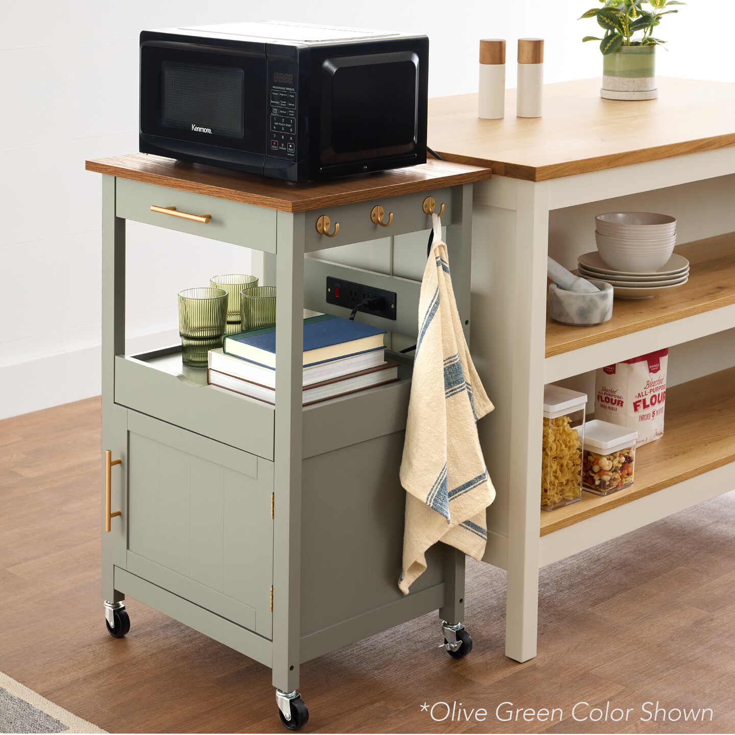 Best Choice Products Rolling Kitchen Island Cart, Single Door Cabinet w/ Drawer, Sliding Tray, Outlet