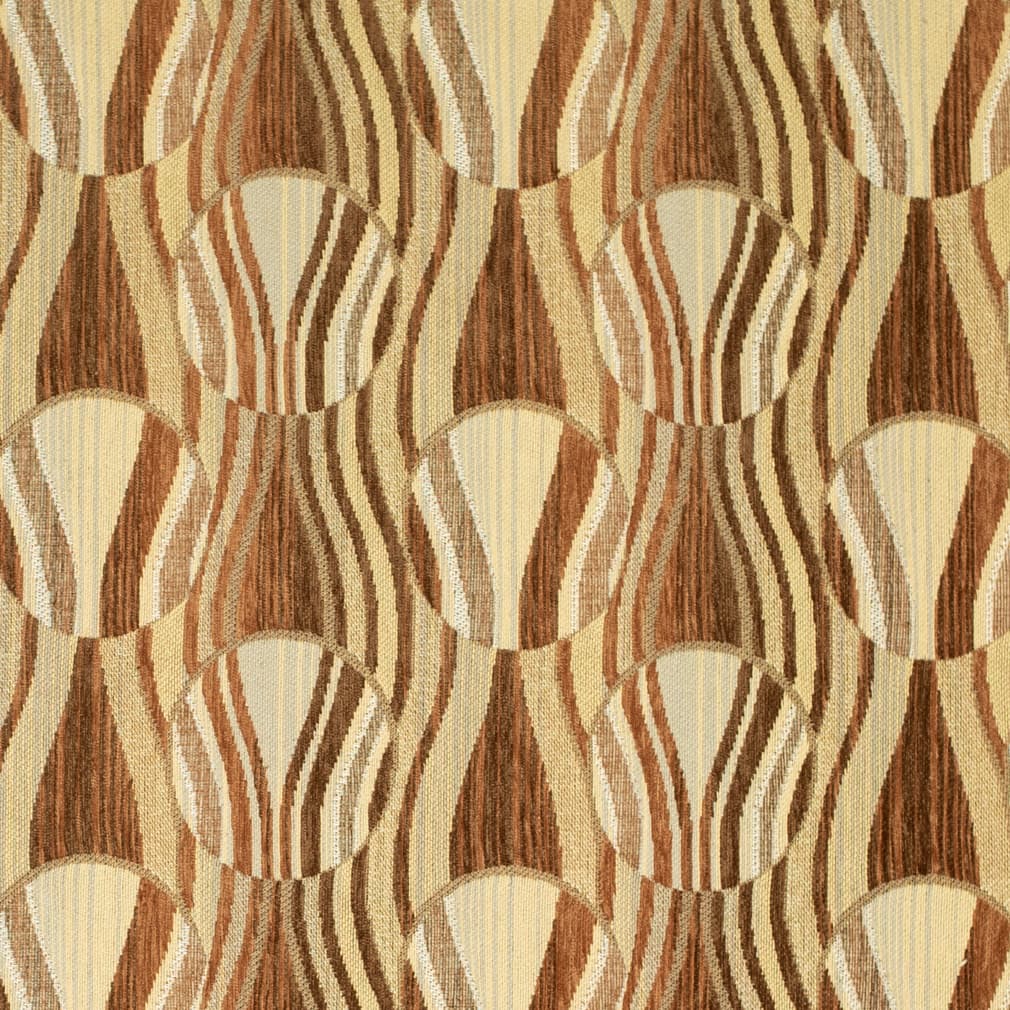 Bronze - Brown,orange  Rust Abstract  Geometric Upholstery Fabric 54 Inches&#x22;