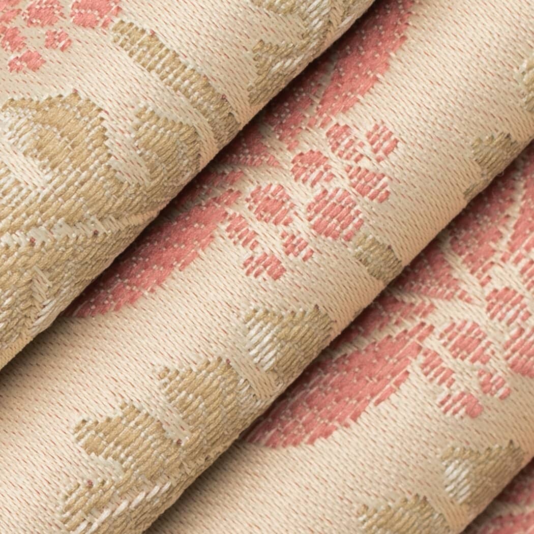 Grace Coral - Coral & Peach,Pink Floral Upholstery Fabric 54 Inches"