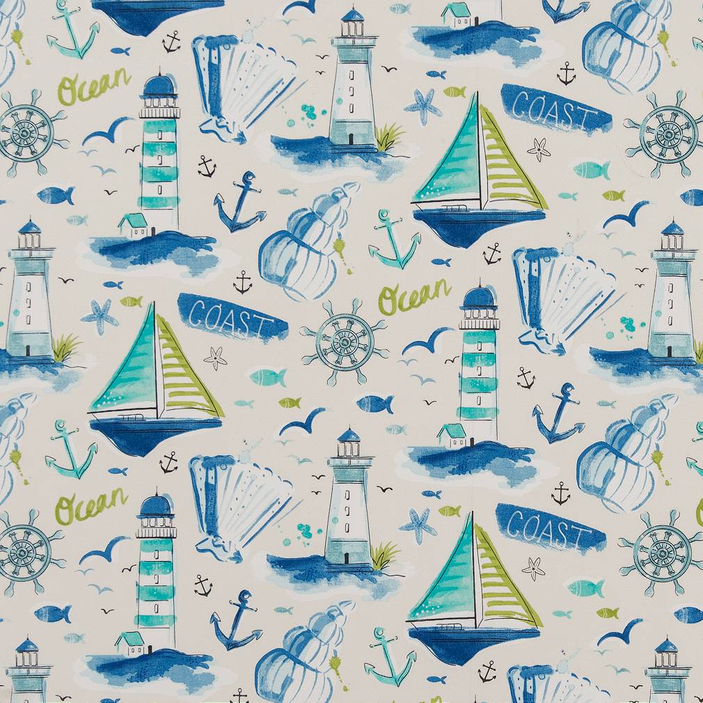 Halifax - Aqua & Teal,Blue Novelty Upholstery Fabric 54 Inches"