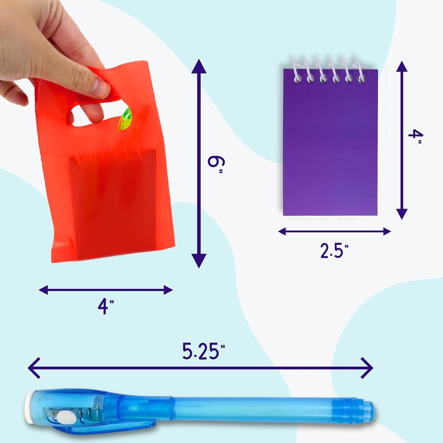 4E&#x27;s Novelty 12 Fun Pens for Kids &#x2013; 12 Magic Pen UV Light Pen, Notebooks &#x26; Goodie Bags &#x2013; Goodie Bags Stuffers for Kids 8-12