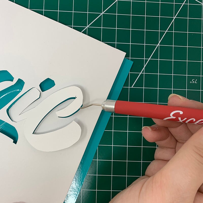 Excel Blades 30619 Grip On Hook Weeder Tool – Precision Vinyl Weeding & Crafting Tool, Red