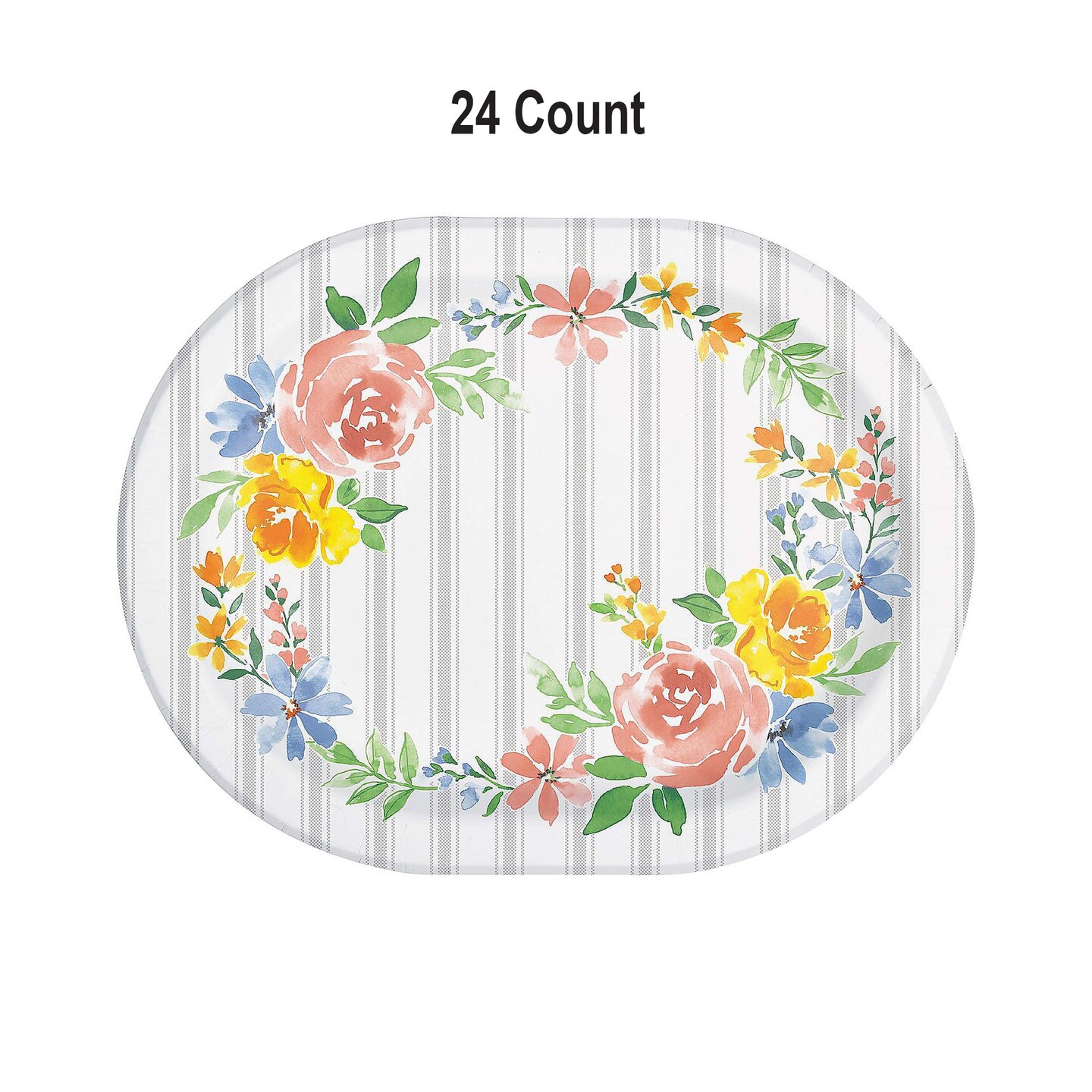 9.25&#x22; x 12&#x22; 24 Count Floral Spring Cottage Oval Platters