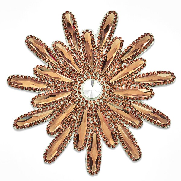 Big Crystal Flower Iron On Applique/Patch