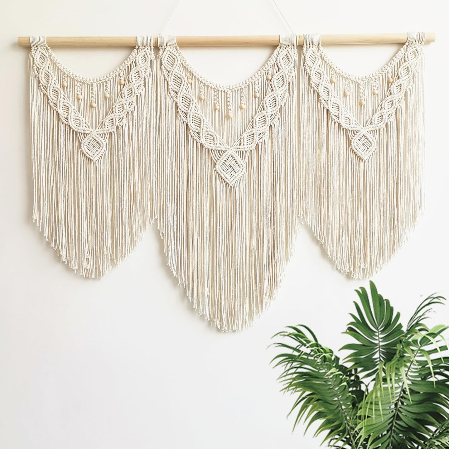 Large Macrame Wall Hanging - Bead-B