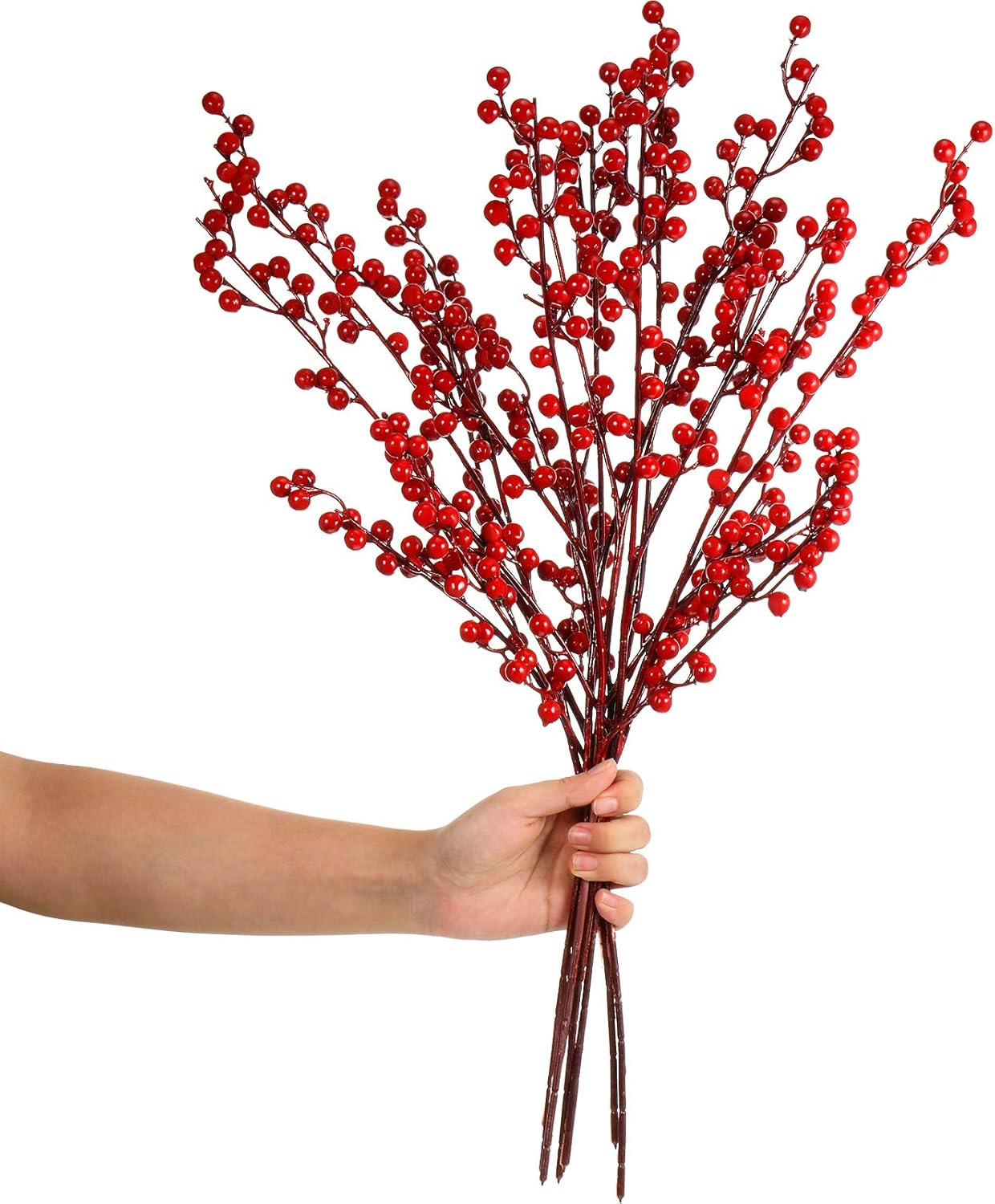 Artificial Red Berry Stems (Red)
