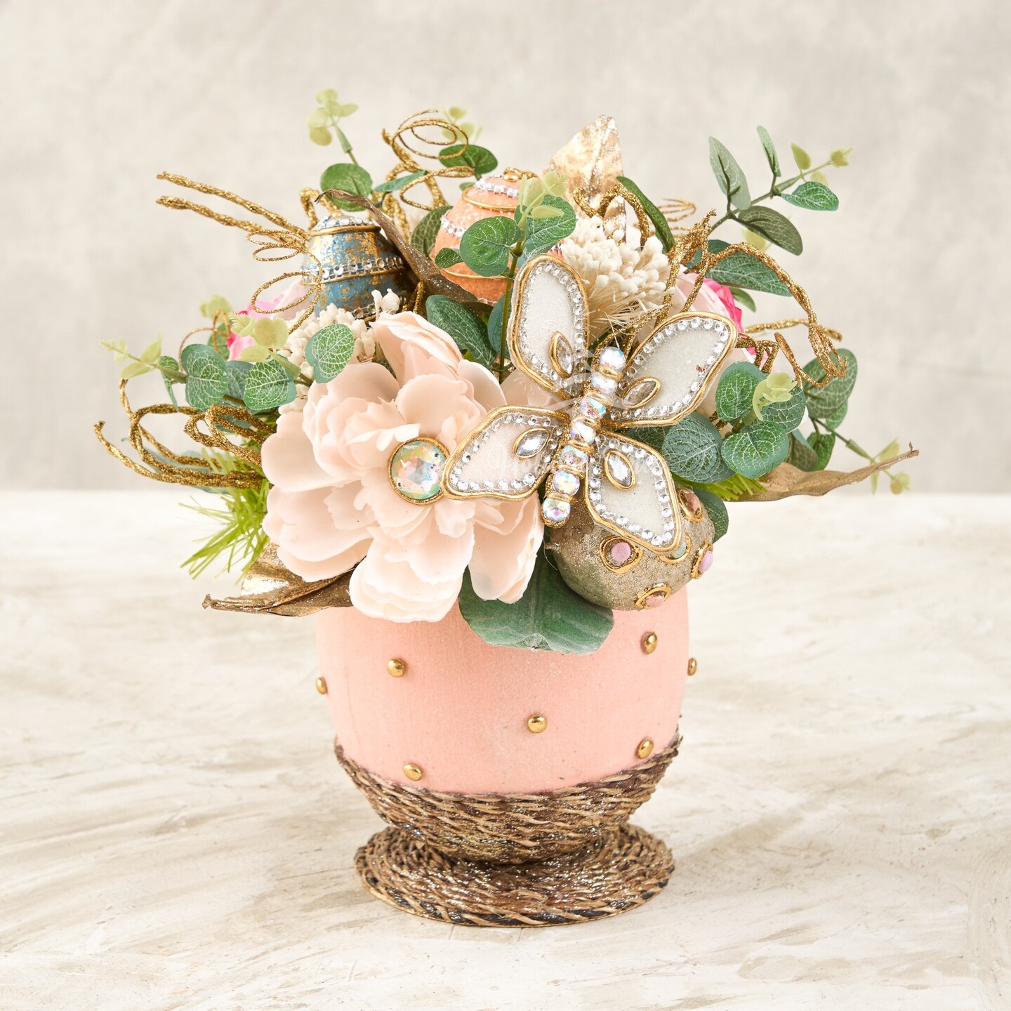 Easter Floral Arrangement - Easter Spring Handcrafted Decorations - Holiday Tree