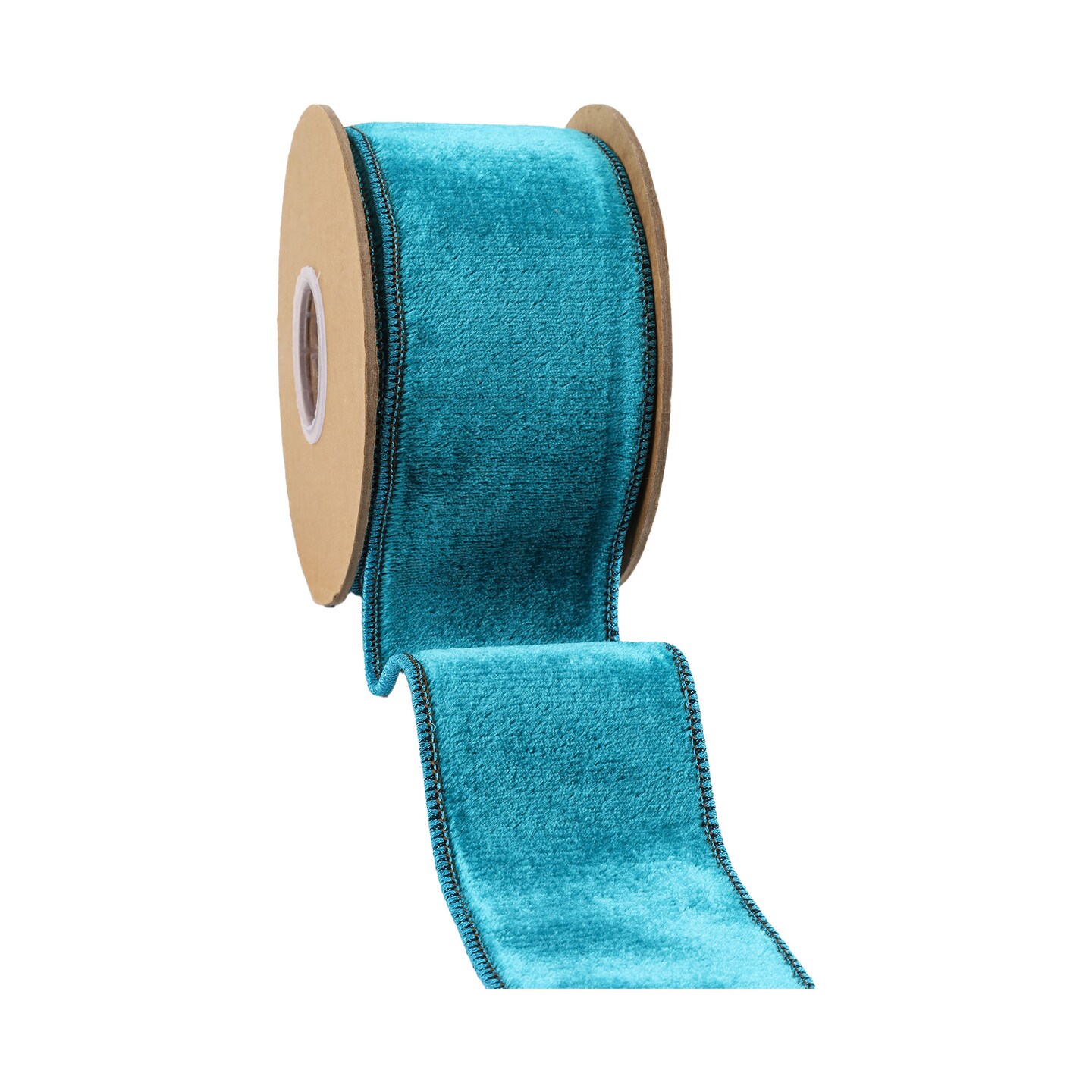 LaRibbons 2 1/2" - 4" Wired Premium Velvet Ribbon w/ Metallic Dupioni Backing | 5 Yard Roll