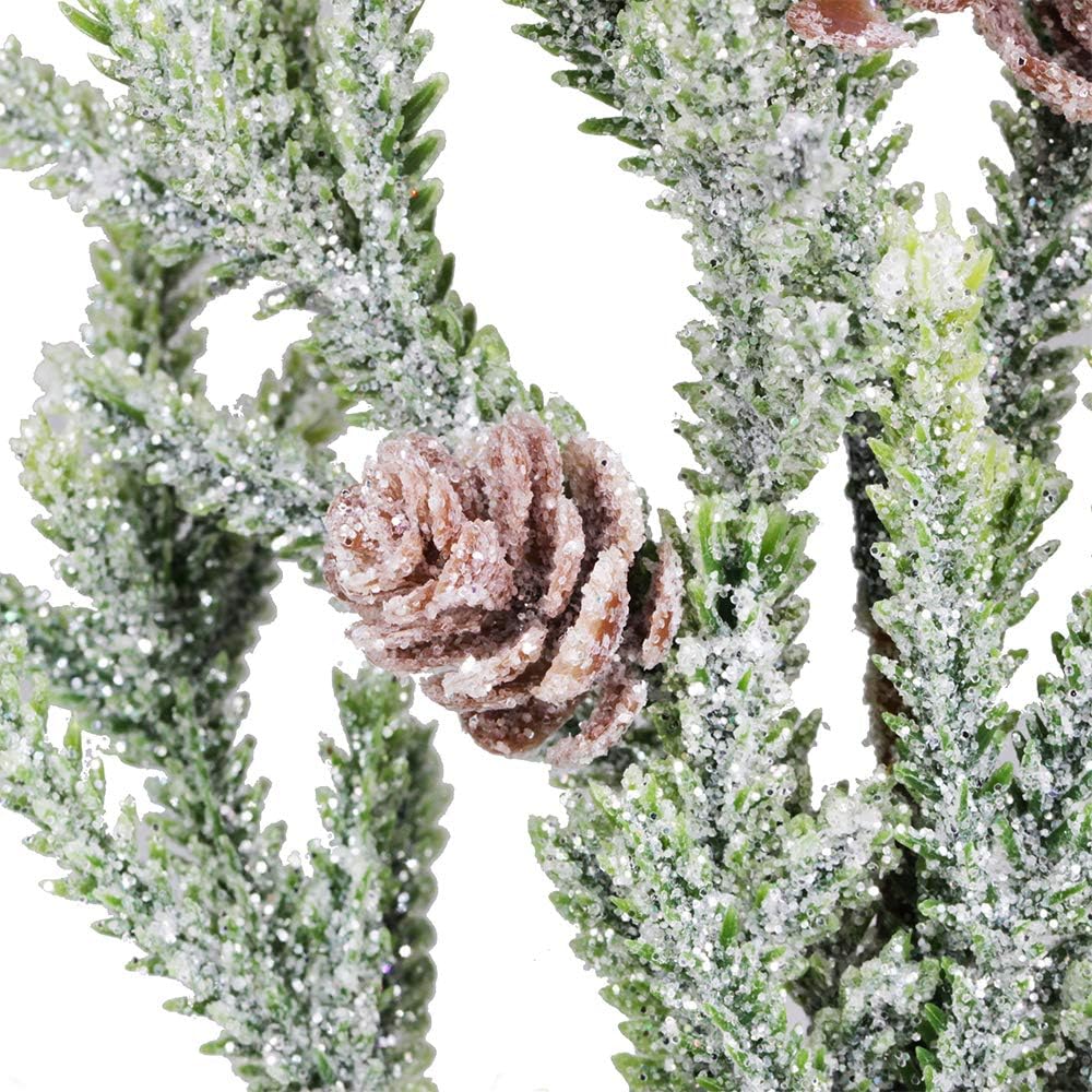 Frosted Artificial Cypress Pine Stems (Two-tone Green)