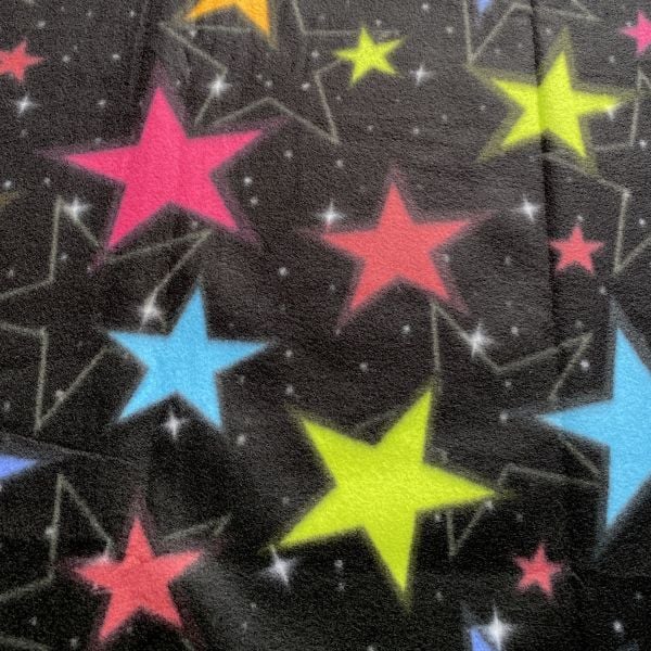 Stars Colorful Night Anti-Pill Premium Fleece Fabric | By The Yard