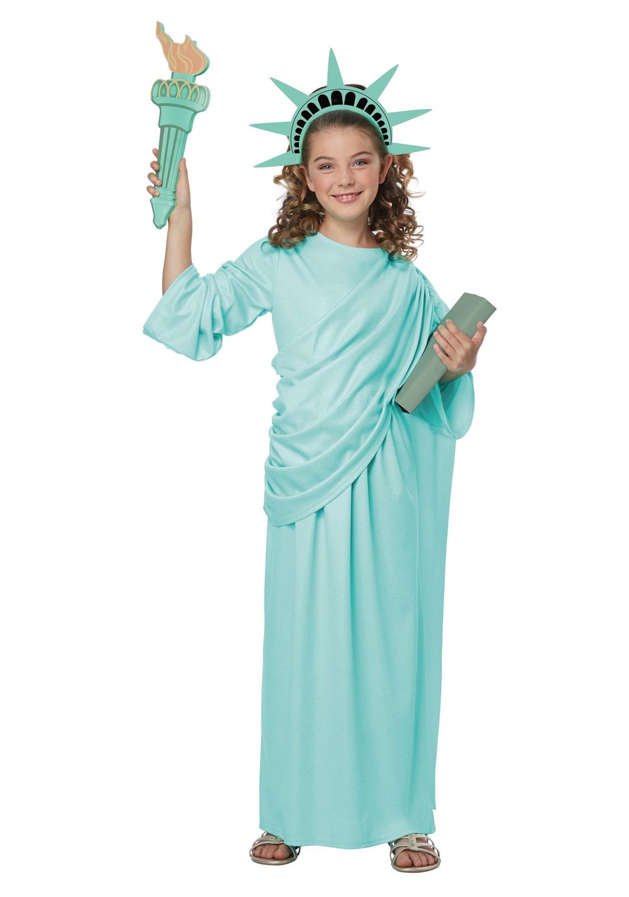 California Costume Collection Statue Of Liberty Costume for Girls Medium