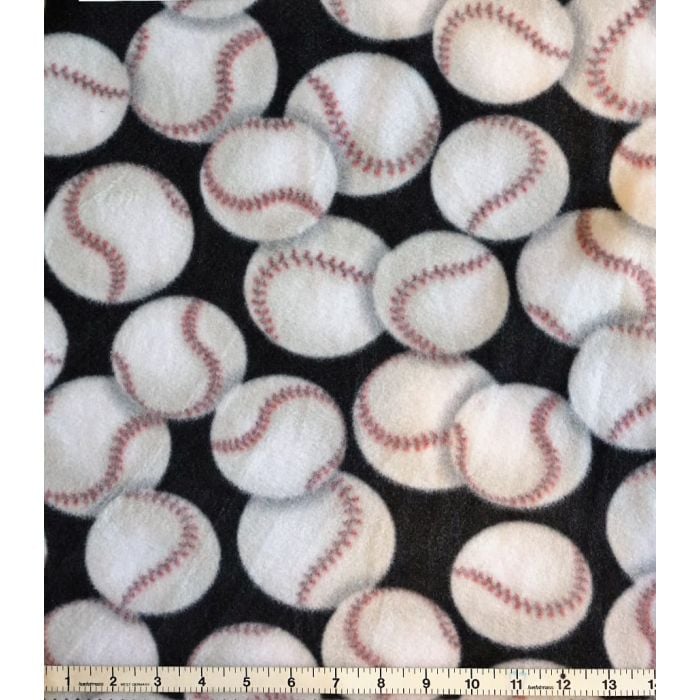 Baseball Anti-Pill Fleece Fabric | By The Yard