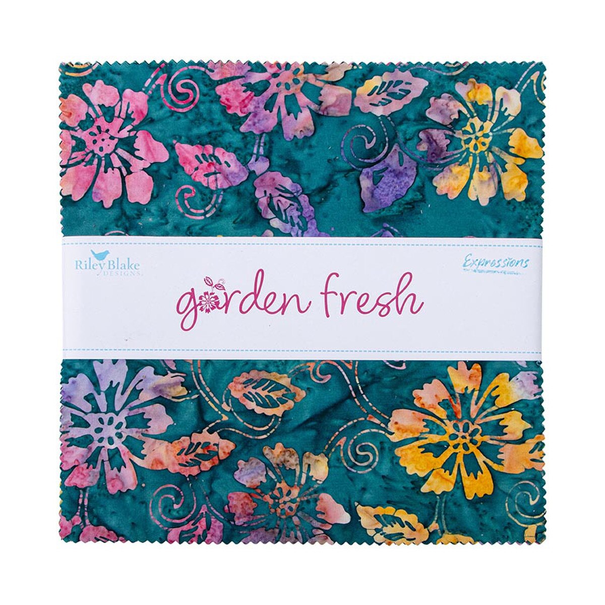 Expressions Batiks Garden Fresh 10" Square Pack (Layer Cake / 10" Stacker) by for Riley Blake (10-23416-42)