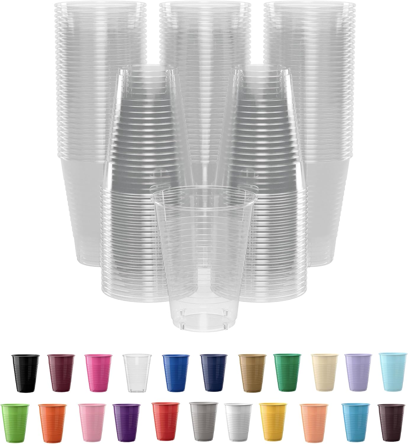 Exquisite Party Solids 12 Oz Plastic Cups &#x2013; 100 Pack Disposable Cups for Parties &#x26; Events | Durable Plastic Party Cups | Bulk Drink Cups for Soda, plastic cup | Recyclable Disposable Cups for Everyday Use &#x26; Celebrations