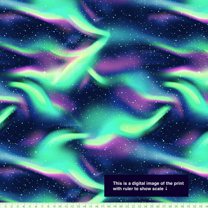 Outer Space *Aurora Borealis* Anti-Pill Premium Fleece Fabric | By the Yard