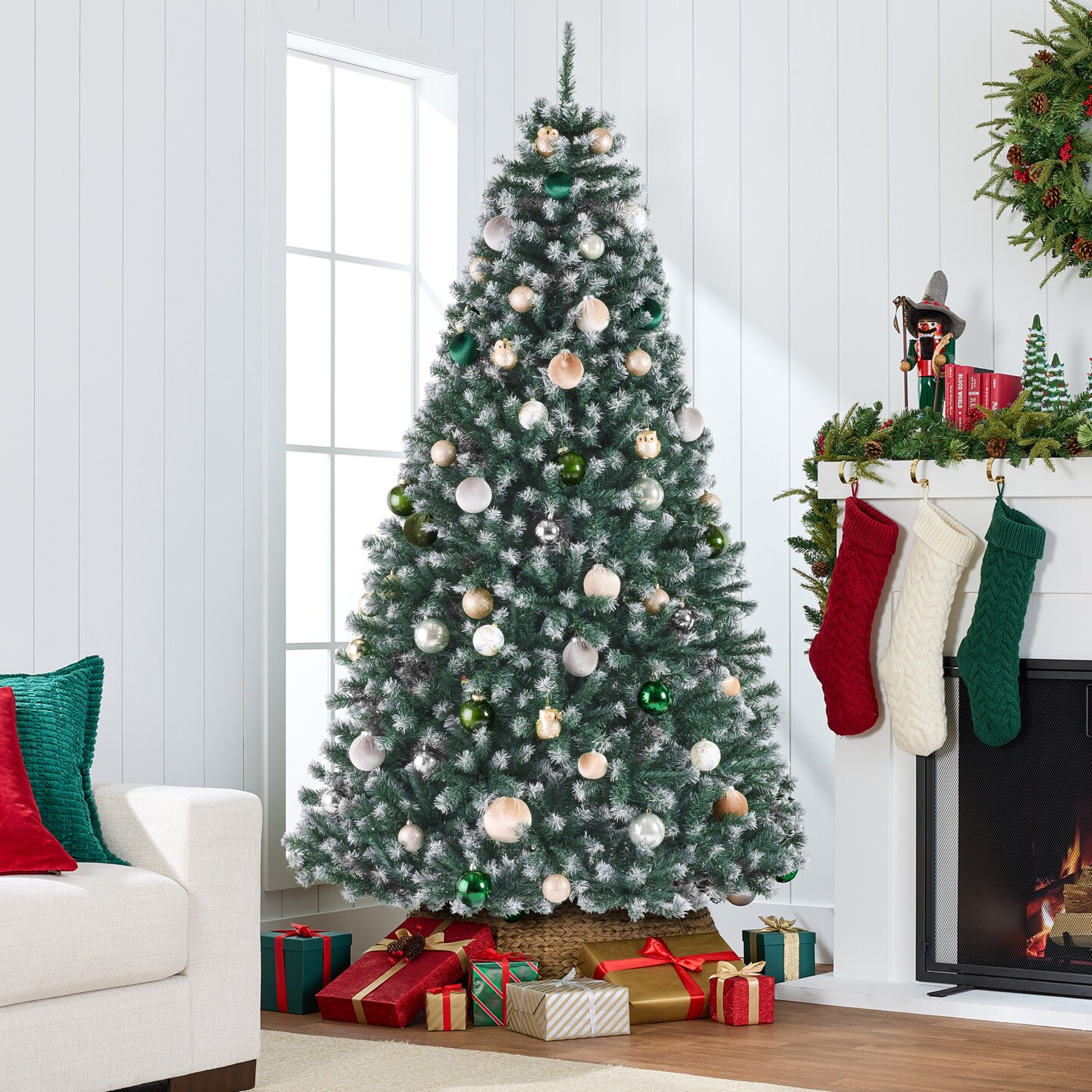 Best Choice Products Artificial Frosted Christmas Tree, Premium Unlit Spruce Design, Dense Branches &#x2013; Blue Spruce