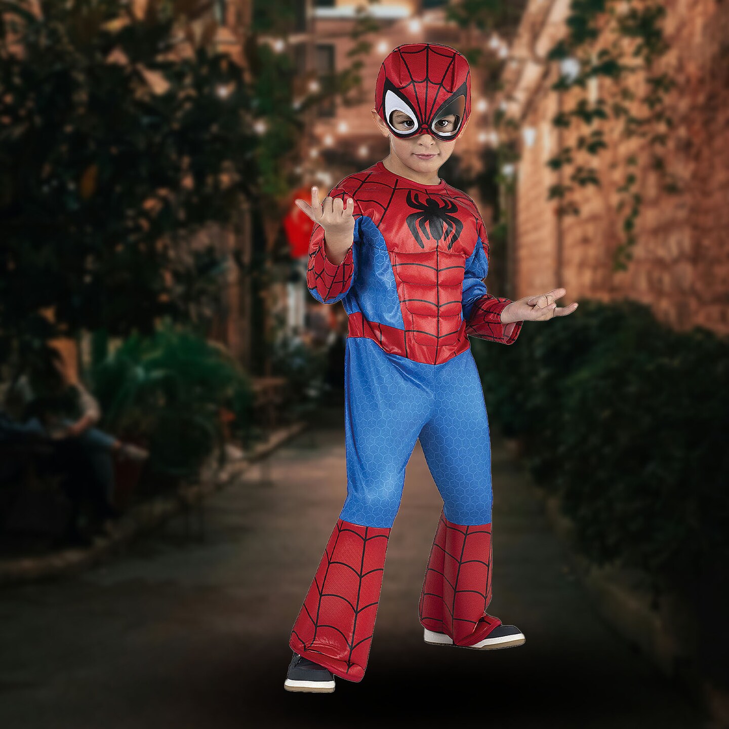 Spider-Man Toddler Costume Marvel Superhero Jumpsuit with Mask for Halloween Play
