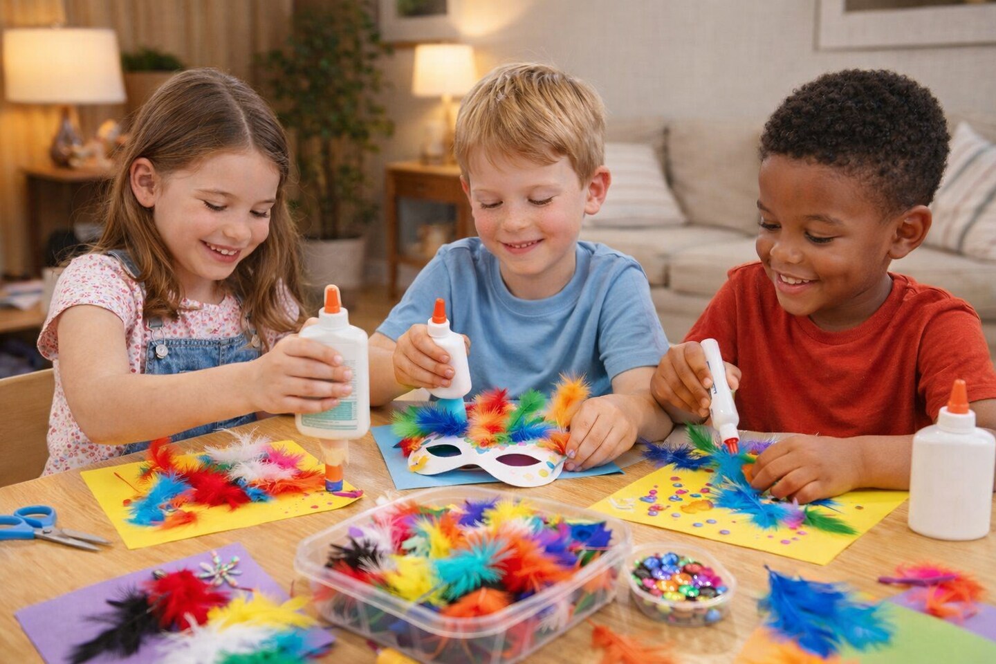 Craft Feathers 150 Pack (14g) – Assorted Color Decorative Feathers for Kids Crafts, DIY Projects, Classroom Art & Party Decorations