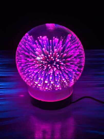 Sphere Diffusers For Essential Oils, 3D Glass Art -Fireworks- Oil Diffuser with Alternating Colors, Bedroom Decor, Gift for Her