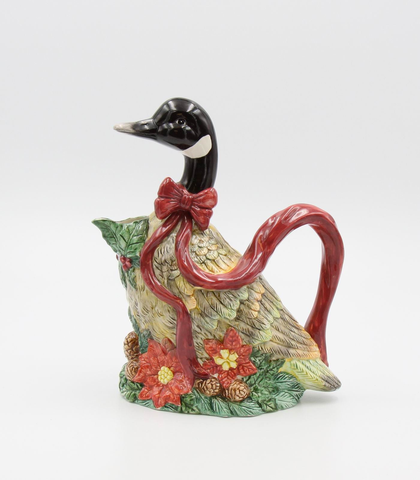 Ceramic Christmas Goose Pitcher, Home Décor, Gift for Her, Gift for Mom, Farmhouse Kitchen Décor, Christmas Décor