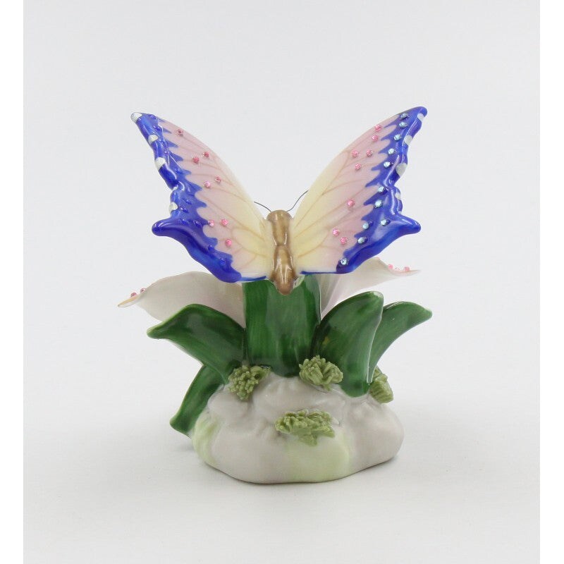 Ceramic Shimmering Butterfly Music Box Playing "Fur Elise", Gift for Her, Home Decor