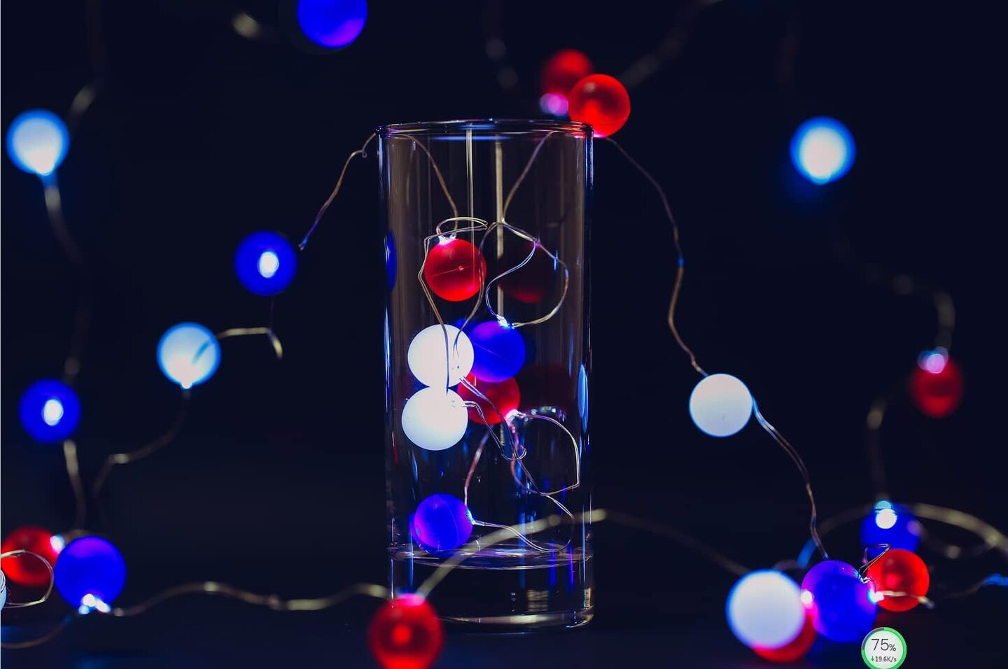 Memorial Light 4th of July Decorations 10 FT 40 LED Ball Lights with Remote Red White and Blue Lights Ideal Indoor and Outdoor Patriotic Decorations
