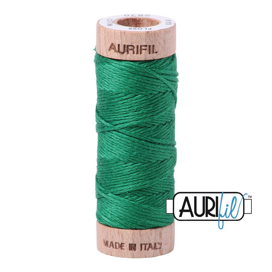Green (2870) | Aurifloss Small Spool (18M / 18Y) | Aurifil Thread