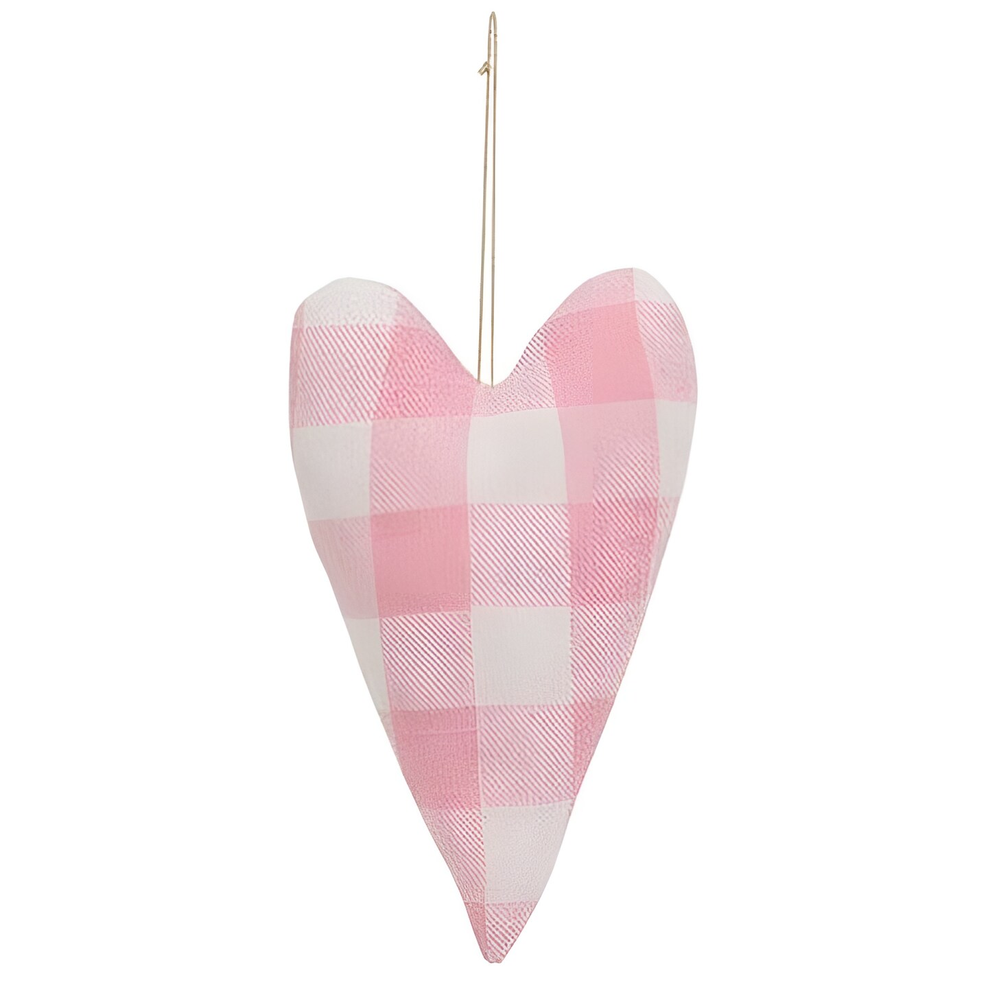 Set of 2 Buffalo Check Heart Pillows for Holiday or Year-Round Decor