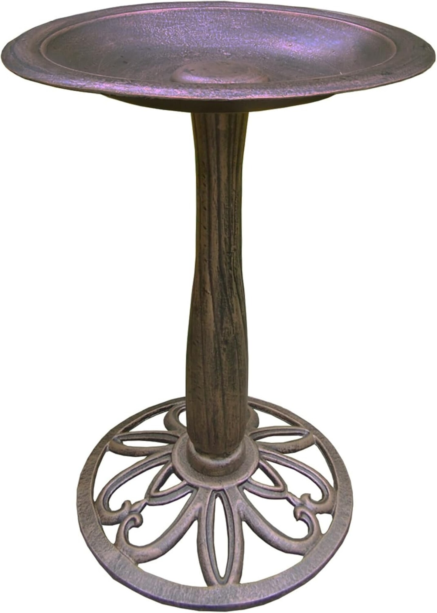 Outdoor Living and Style Cast Aluminum Scroll Base Outdoor Garden Bird Bath - Antique Bronze - 28.5&#x22;