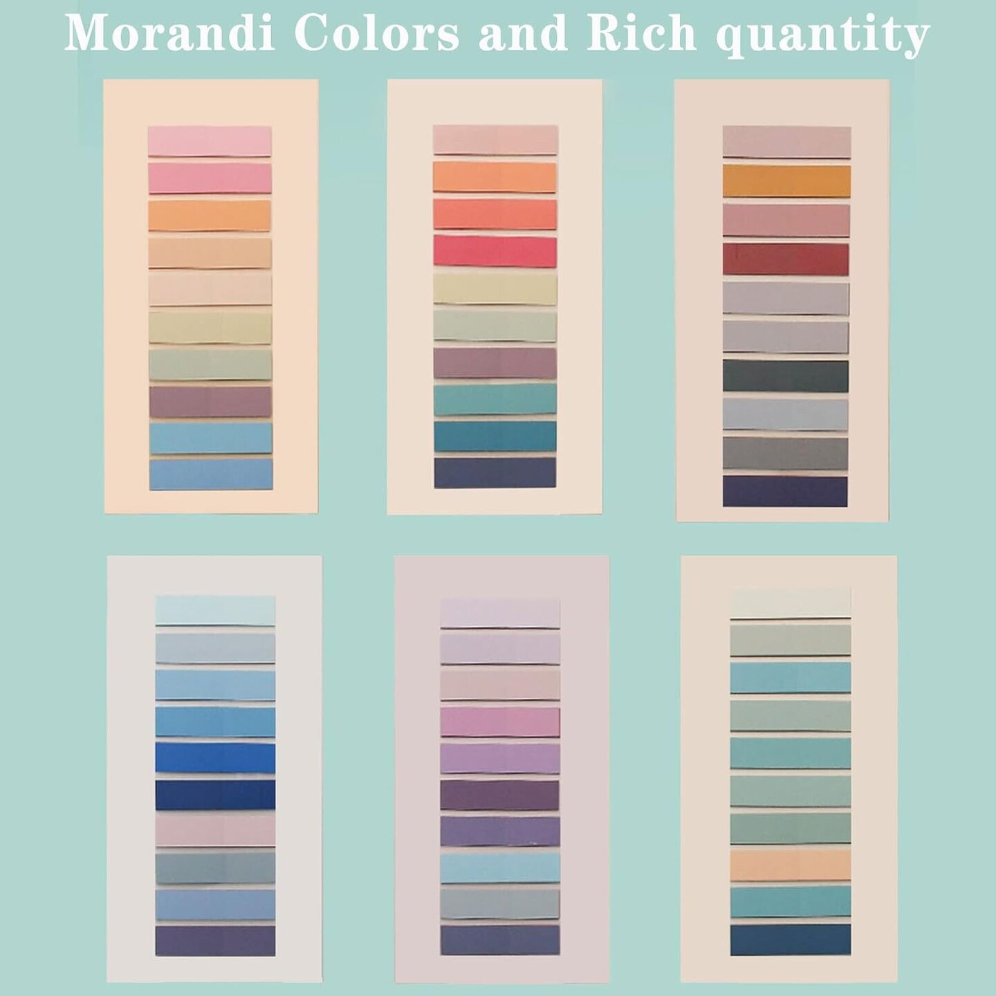 200pcs Sticky Notes Tabs Page Markers, Morandi Sticky Note Tabs Colored Writable and Repositionable Book Flags Tabs Strip Index Tabs,Page Tabs