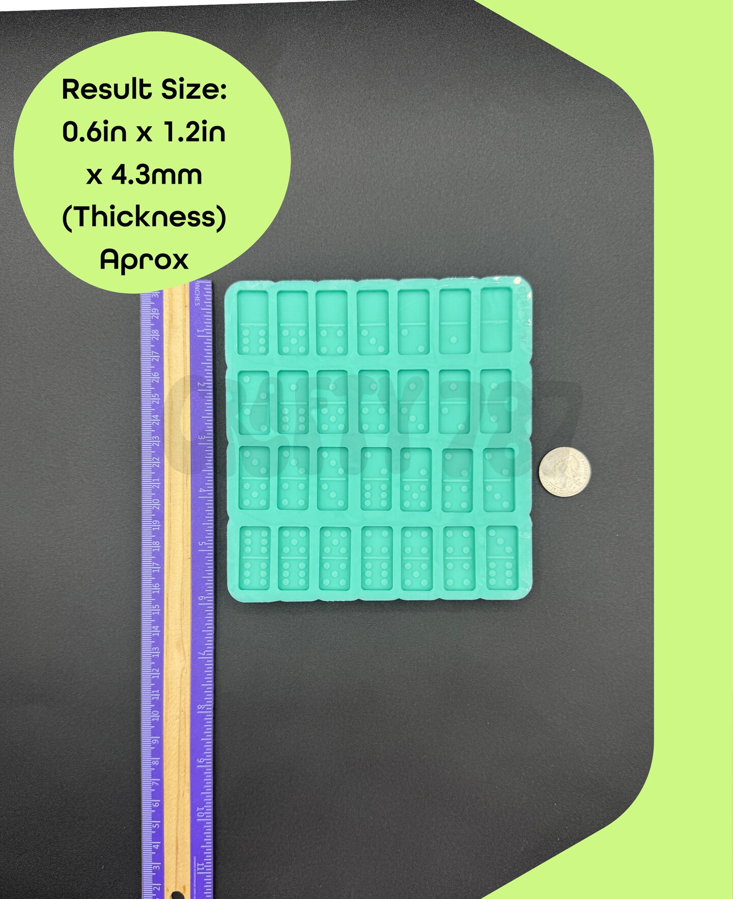 Domino Full Set Small Size 1.2in x .6in Silicone Mold HIGH QUALITY
