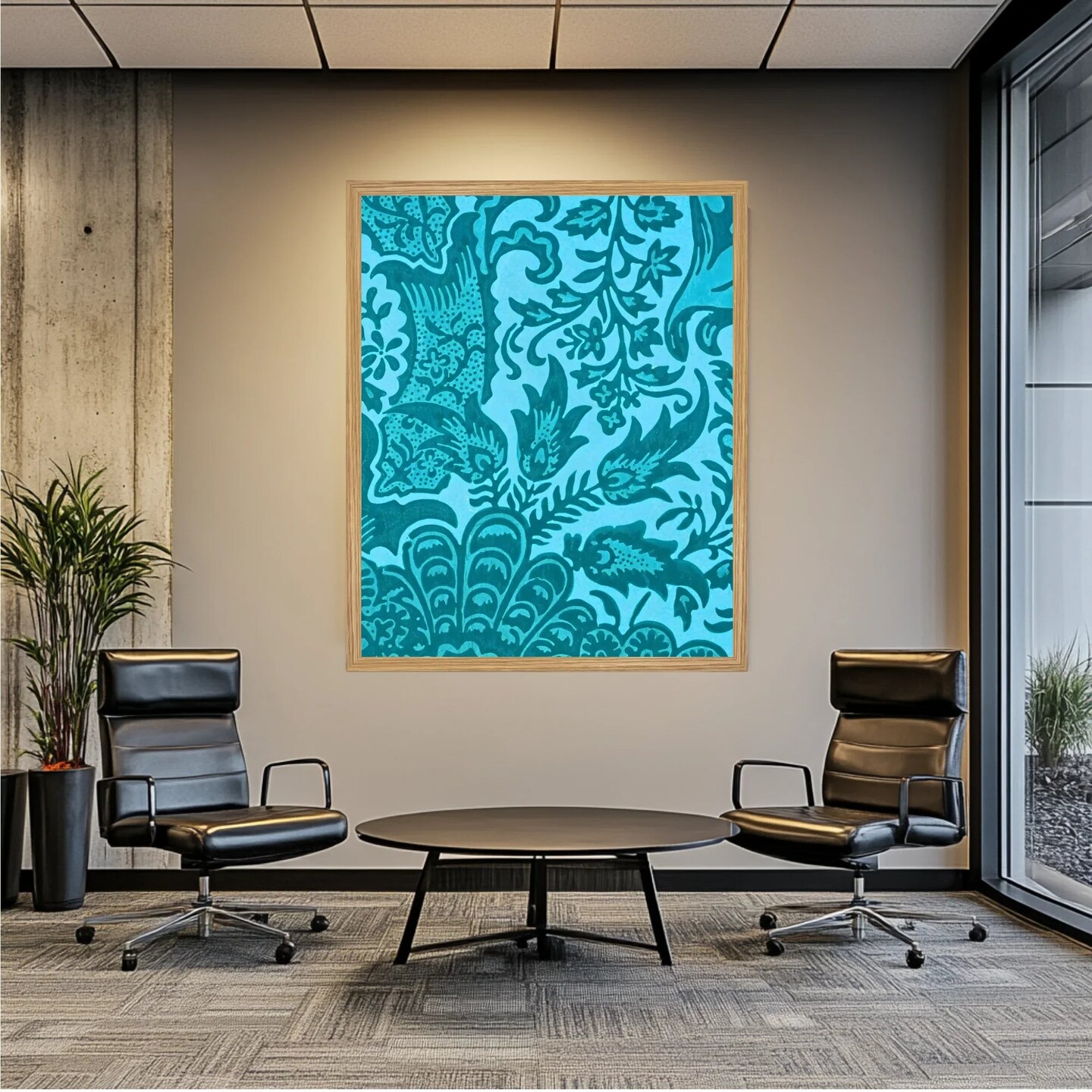 Large Framed Corporate Office Decor Wall Art Canvas 40x60 Inch - William Morris