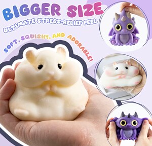 Large Dragon &#x26; Hamster DIY Squishy Making Kit - All-in-One Craft Set with Reusable Silicone Molds, Vibrant Pigments, Flocking Powder - Fun Stress Relief Gift for Teens &#x26; Adults
