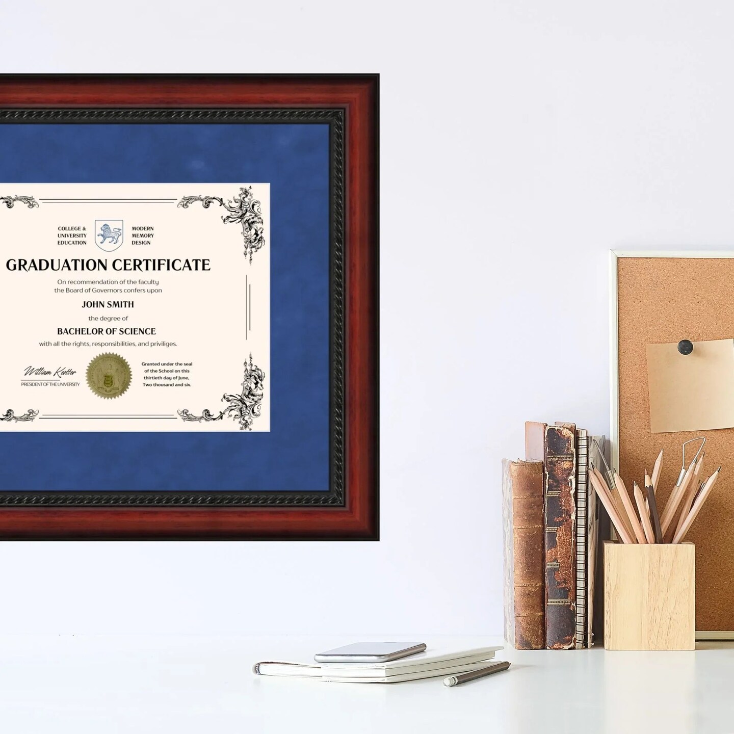 University of Maine 11x14 Diploma Frame for 8.5x11 Certificate Blue