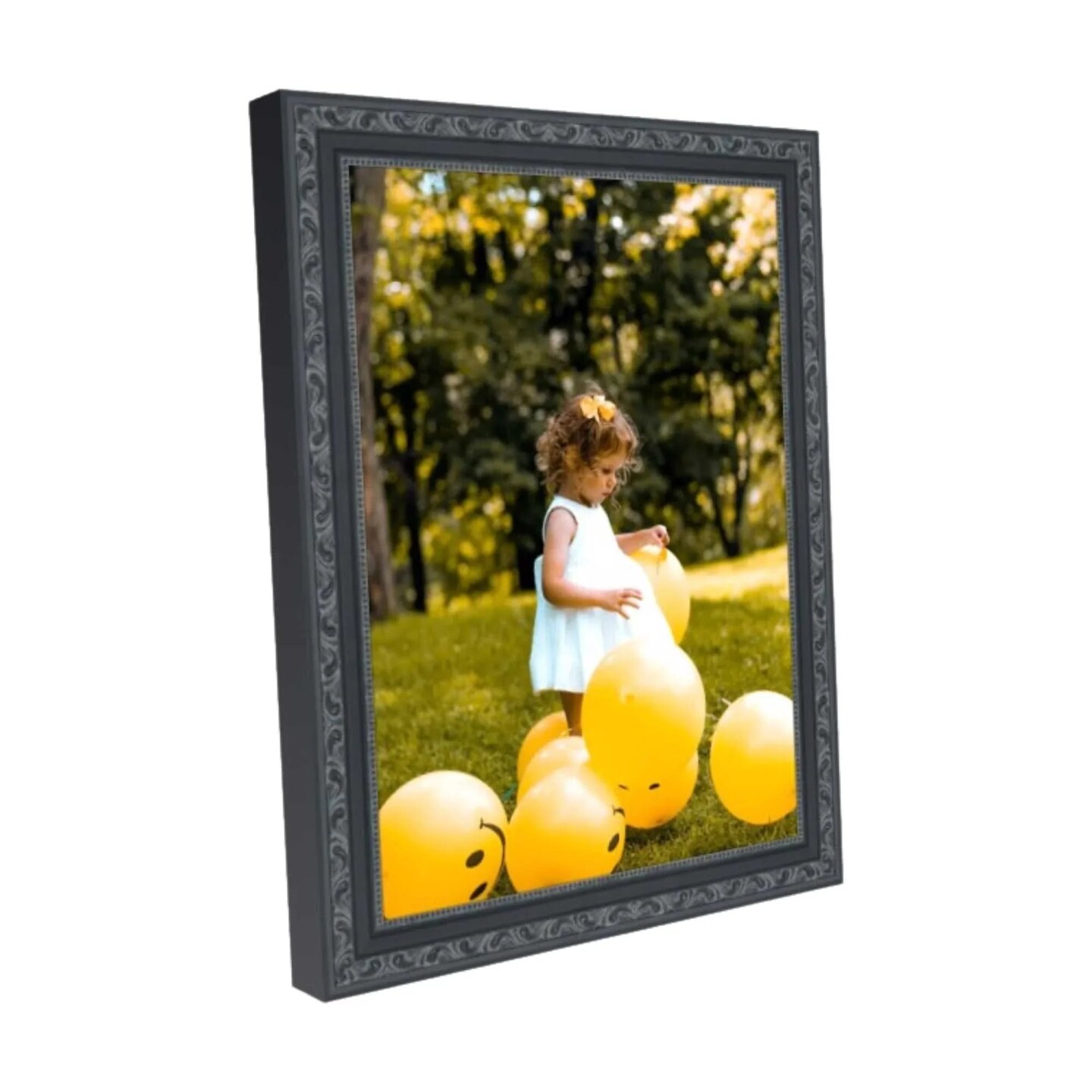 39x36 Black Picture Frame Beaded Antique Traditional Vintage Framing