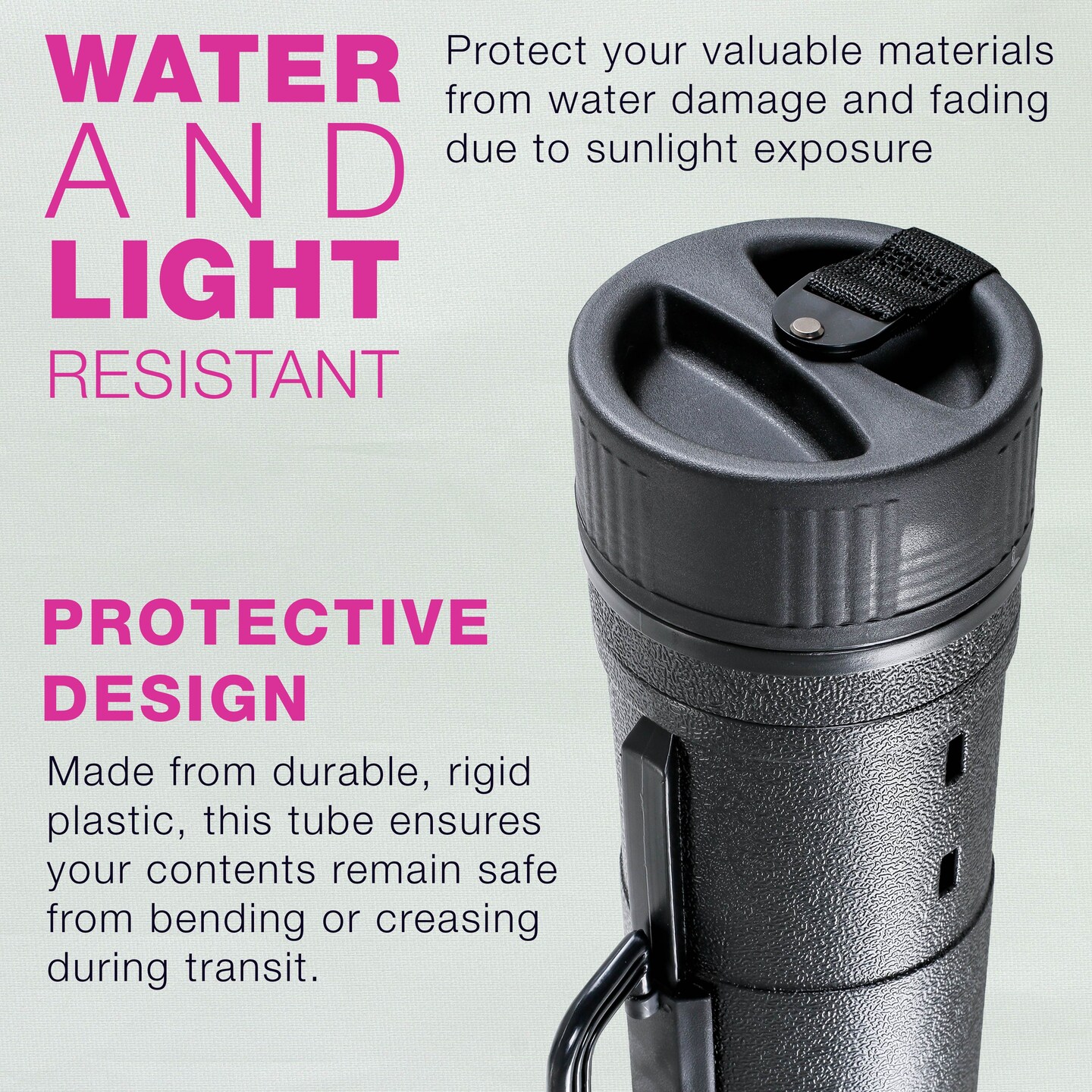 X-Large Poster Tube - Telescoping Adjustable 32" to 52" - Durable 7-1/4" Diameter Storage Tube - Art Poster Carrier Holder & Blueprint Storage Drafting Tube Travel & Protection