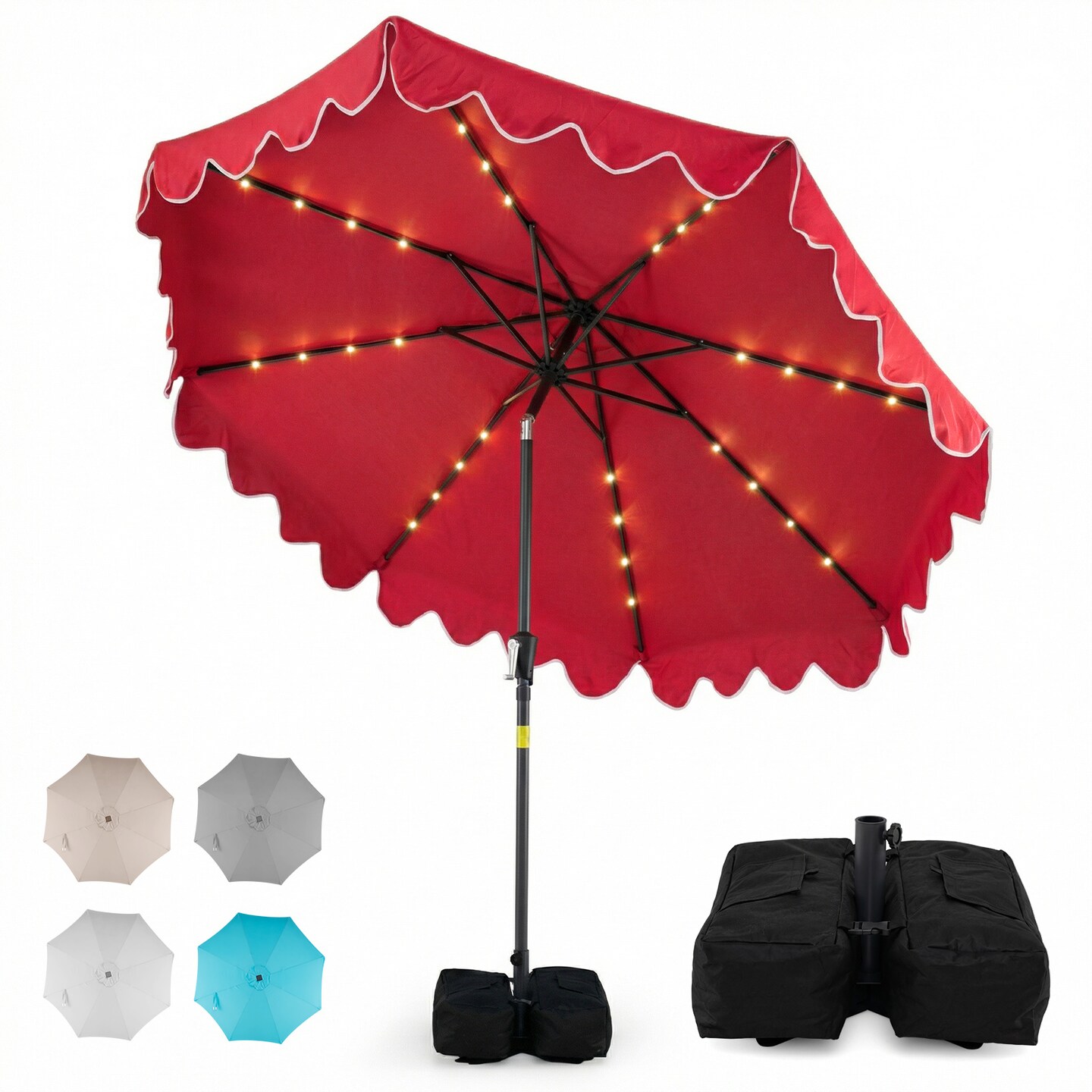 9 foot solar patio umbrella WestinTrends ft. Power LED lights Market shield your eyes from an afternoon glare 9 Foot Patio Umbrella with
