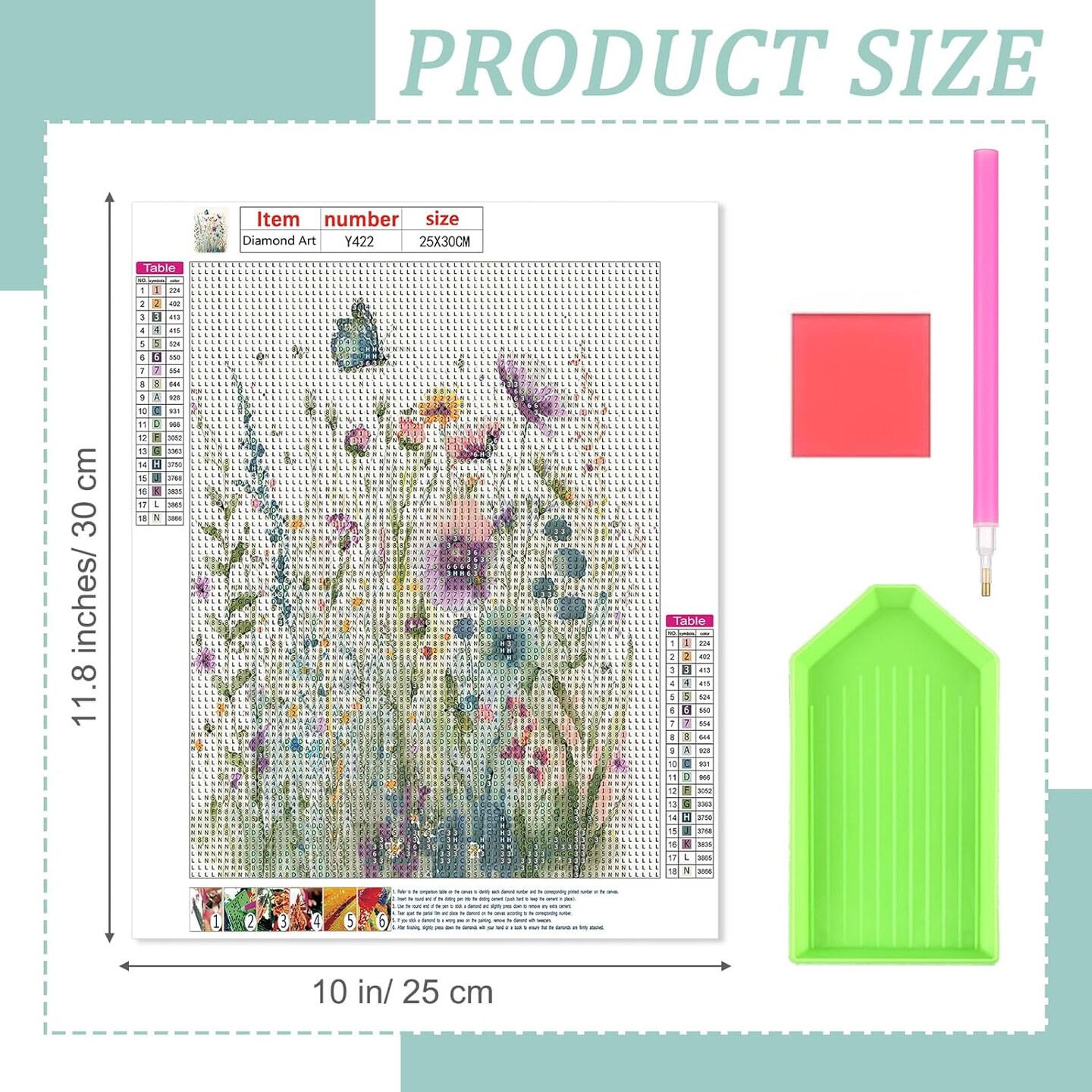 4 Pcs Diamond Art Kits DIY Painting for Adult Aesthetic Wall Diamond Crafts Aesthetic Room Decor Cute Painting Pictures 5d Craft Wall Decor for Home 10 x 11.8&#x27;&#x27;(Wild Flower)