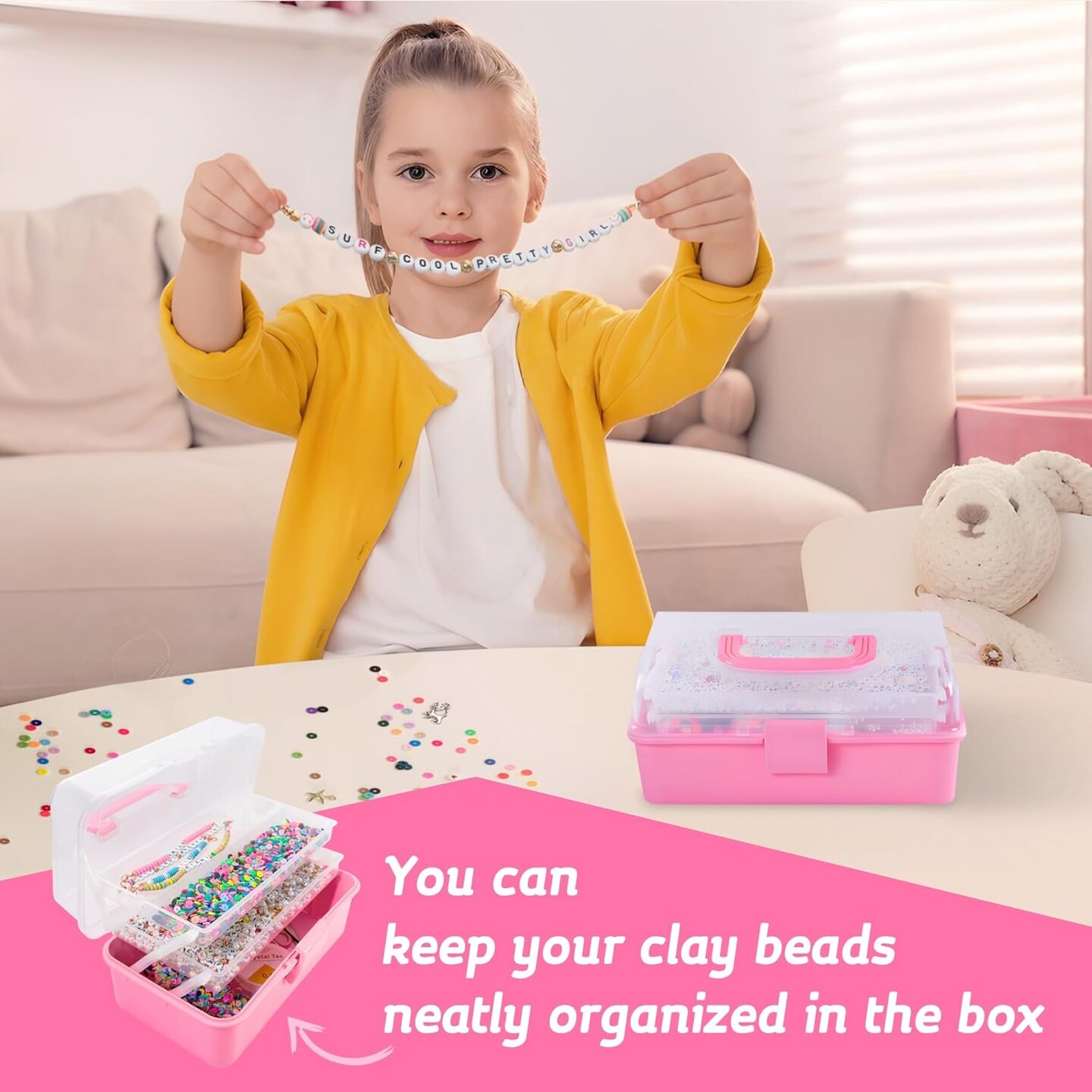 15000 Pieces,134 Colors Polymer Beads, Ages 6+, Bracelet Making Kit, Beads for Bracelets, Beads for Jewelry Making, Jewelry Making Kit, Gift for Girls, Clay Beads kit, Clay Beads, Letter Bead