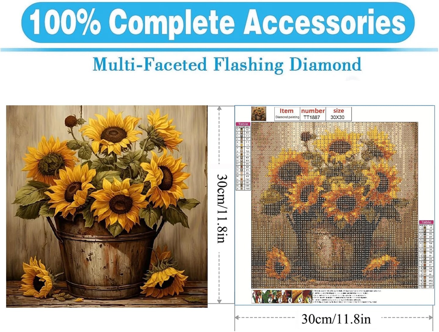 Sunflowers Diamond Painting Kits for Adults,5D Sunflower Flowers Diamond Art Kits for Beginners,DIY Full Drill Diamond Gem Art with Painting Kits for Home Wall Decor 12 x 12 Inch