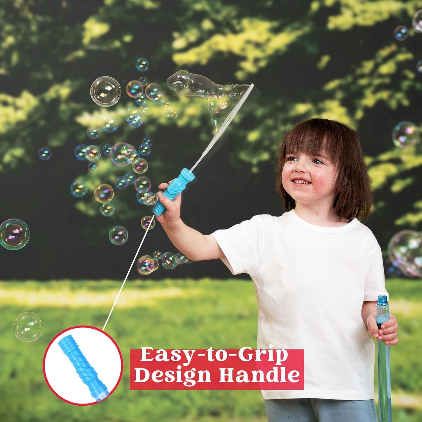 14.6’’ Big Bubble Wands for Kids, 1 Dozen Bubble Wand Bulk with Refill Solution for Summer Toy Party