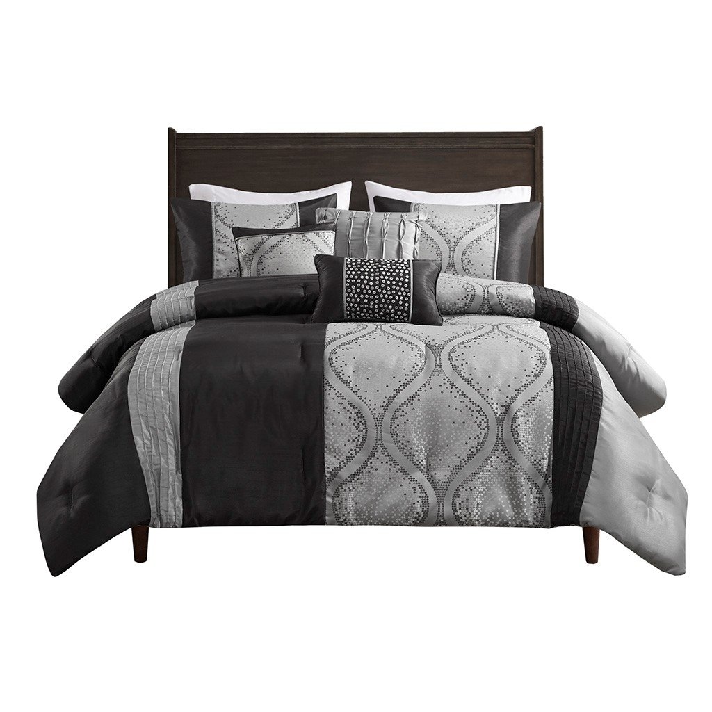 Gracie Mills 6-Pc Londonbury Jacquard Comforter Set With Throw Pillows - Grace-15954