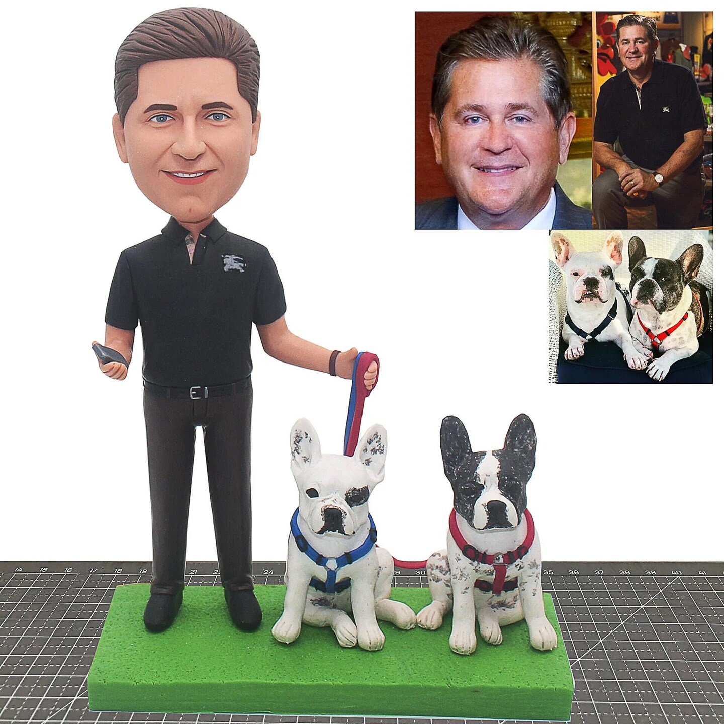 Custom bobbleheads from photo with dog, make a bobblehead for yourself, bobblehead looks like you, turn your dog into sold bobblehead