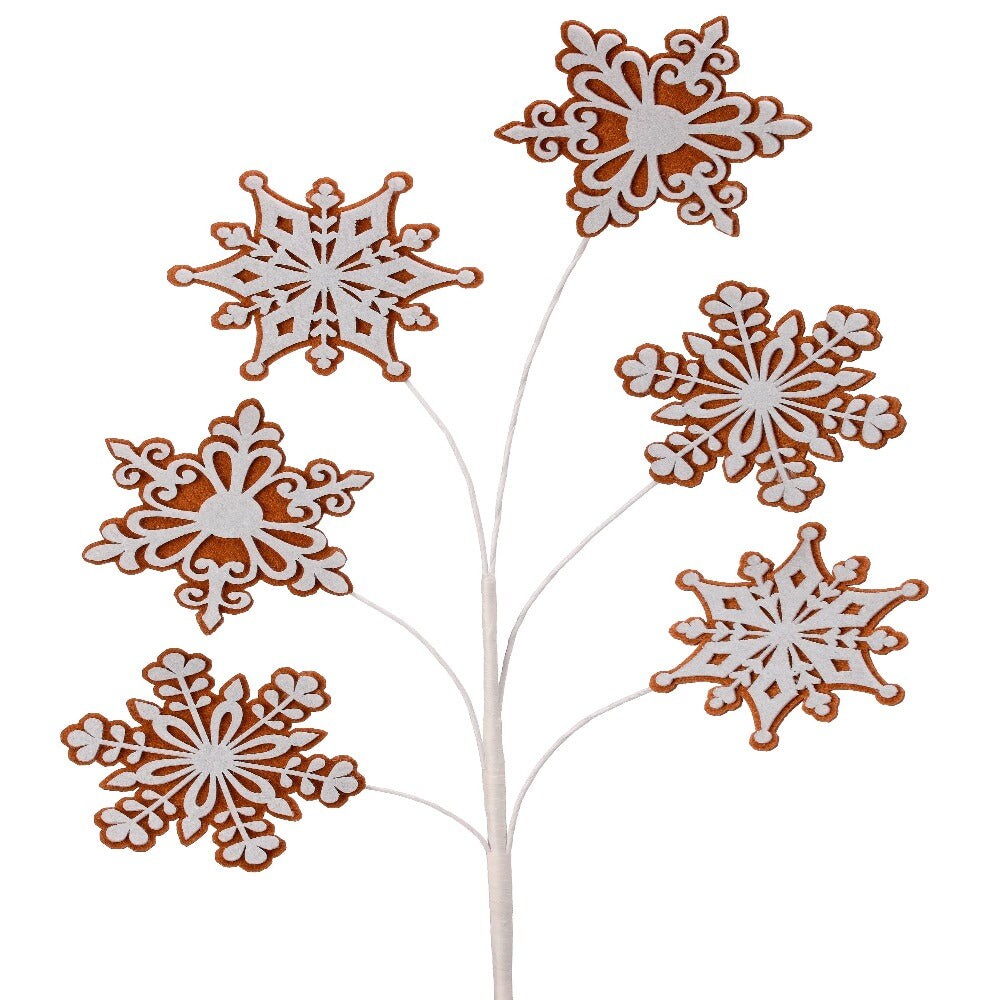 28&#x22; Gingerbread Snowflake Spray &#x2013; Festive Christmas D&#xE9;cor Accent