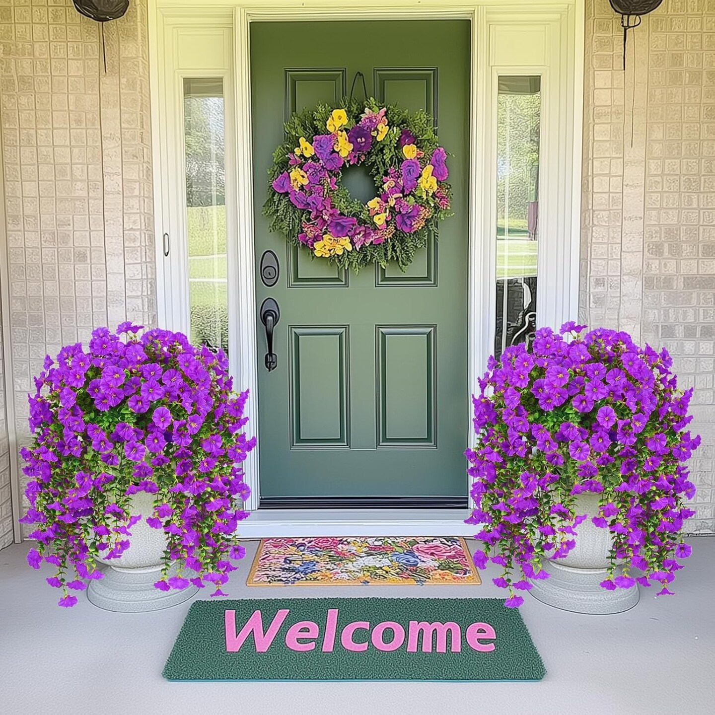 2 Pcs Look Real Artificial Flowers for Outdoors