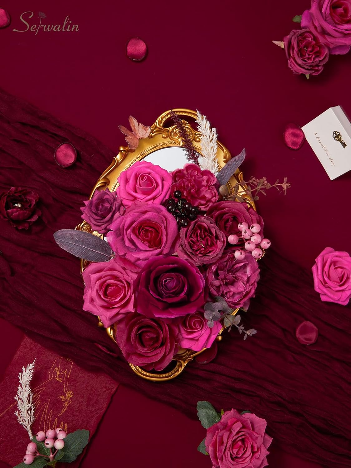 Artificial Flowers Magenta Hot Pink Fake Wedding Flowers - Hot Pink