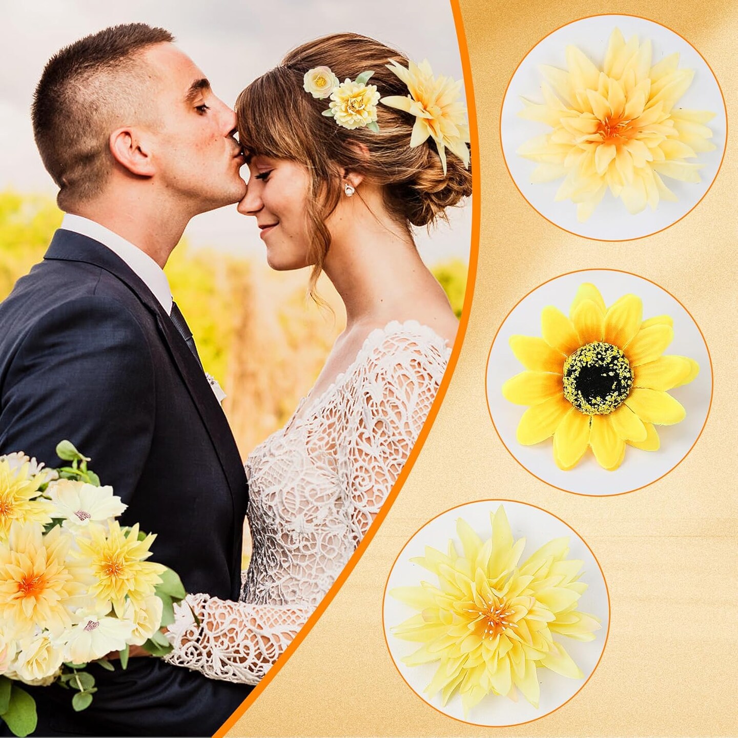 48 PCS Artificial Flower Heads Bulk Silk Faux Flower