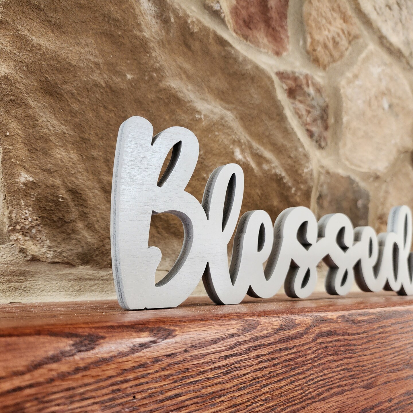 Insegna Murale In Legno MRC Wood Products "Blessed And Grateful", Stile Rustico, Betulla, 30,5 X 45,7 Cm, Pronta Da Appendere
